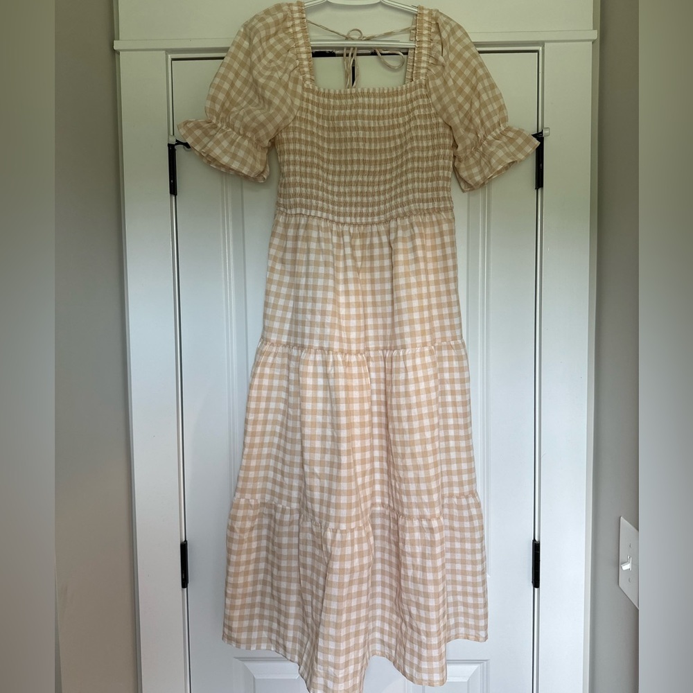 Gingham midi dress